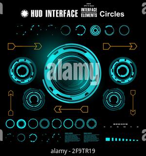 Futuristic blue virtual graphic touch user interface Stock Vector