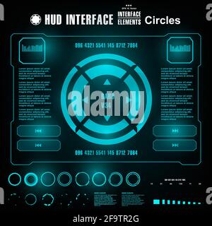 Futuristic blue virtual graphic touch user interface Stock Vector
