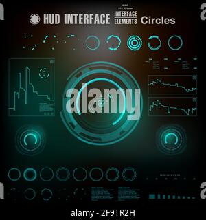 Futuristic blue virtual graphic touch user interface Stock Vector
