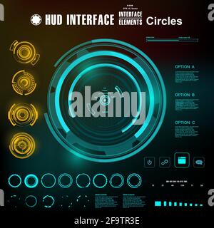 Futuristic blue virtual graphic touch user interface Stock Vector