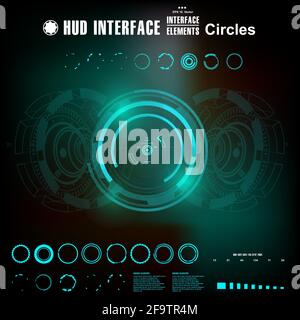 Futuristic blue virtual graphic touch user interface Stock Vector