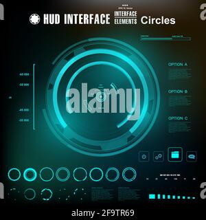 Futuristic blue virtual graphic touch user interface Stock Vector