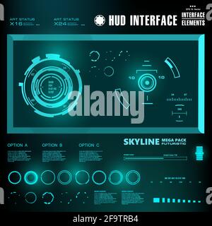 Futuristic green virtual graphic touch user interface Stock Vector