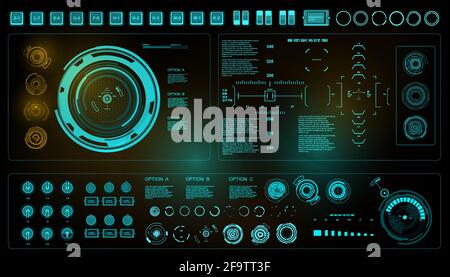 Futuristic green virtual graphic touch user interface Stock Vector