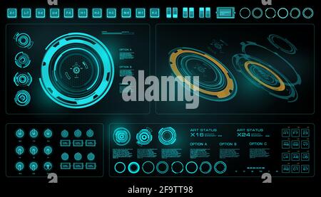 Futuristic green virtual graphic touch user interface Stock Vector