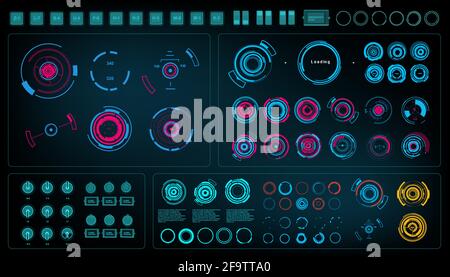 Futuristic green virtual graphic touch user interface Stock Vector