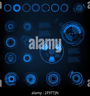 Futuristic green virtual graphic touch user interface Stock Vector