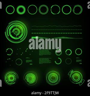 Futuristic green virtual graphic touch user interface Stock Vector