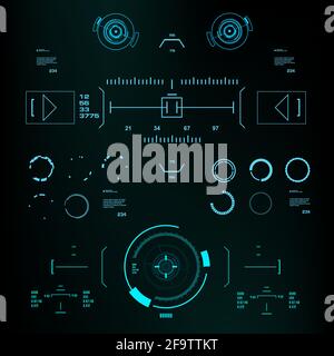 Futuristic blue virtual graphic touch user interface Stock Vector