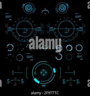 Futuristic blue virtual graphic touch user interface Stock Vector