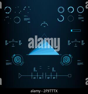 Futuristic blue virtual graphic touch user interface Stock Vector
