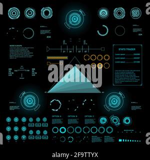 Futuristic blue virtual graphic touch user interface Stock Vector