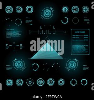 Futuristic blue virtual graphic touch user interface Stock Vector