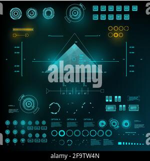 Futuristic blue virtual graphic touch user interface Stock Vector