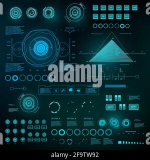 Futuristic blue virtual graphic touch user interface Stock Vector