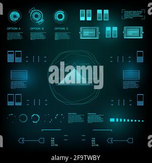 Futuristic blue virtual graphic touch user interface Stock Vector