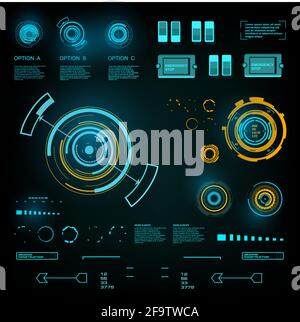 Futuristic blue virtual graphic touch user interface Stock Vector