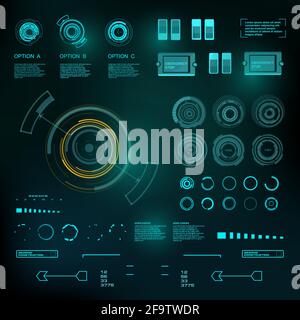 Futuristic blue virtual graphic touch user interface Stock Vector