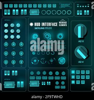Futuristic blue virtual graphic touch user interface Stock Vector