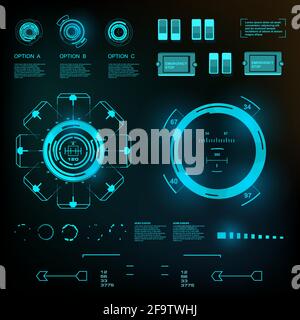 Futuristic blue virtual graphic touch user interface Stock Vector