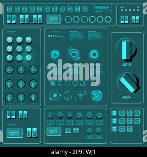 Futuristic blue virtual graphic touch user interface Stock Vector