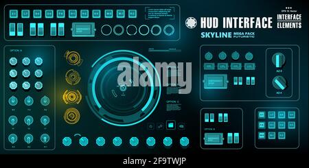 Futuristic blue virtual graphic touch user interface Stock Vector