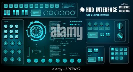 Futuristic blue virtual graphic touch user interface Stock Vector