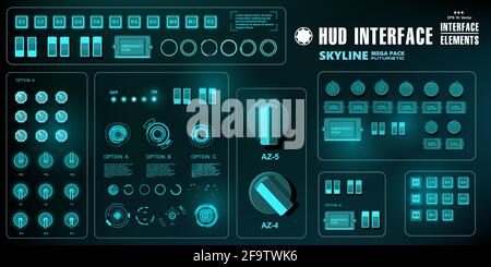 Futuristic blue virtual graphic touch user interface Stock Vector
