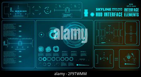Futuristic blue virtual graphic touch user interface Stock Vector