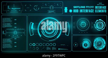 Futuristic blue virtual graphic touch user interface Stock Vector