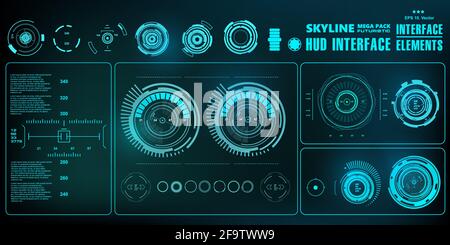 Futuristic blue virtual graphic touch user interface Stock Vector