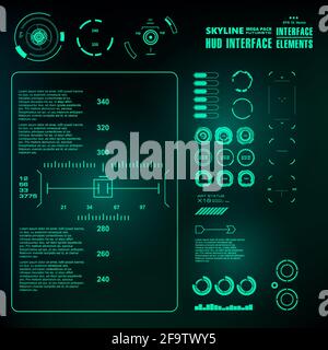Futuristic blue virtual graphic touch user interface Stock Vector