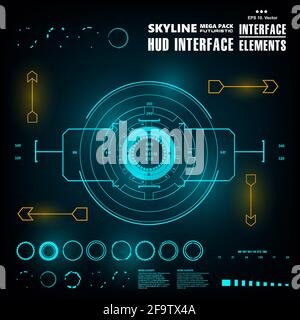 Futuristic blue virtual graphic touch user interface Stock Vector