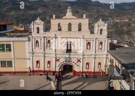 SAN MATEO IXTATAN, GUATEMALA, MARCH 18, 2016: View of a church in San Mateo Ixtatan village. Stock Photo