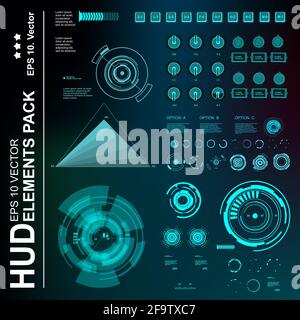 Futuristic green virtual graphic touch user interface Stock Vector