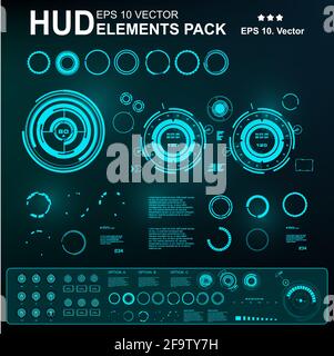 Futuristic green virtual graphic touch user interface Stock Vector