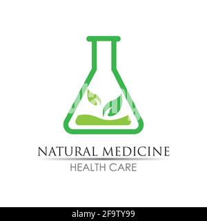 Natural medicine logo images illustration design Stock Vector