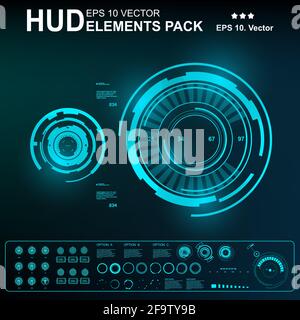 Futuristic green virtual graphic touch user interface Stock Vector
