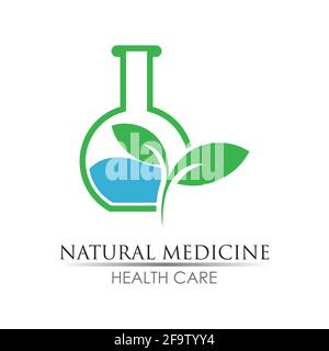 Natural medicine logo images illustration design Stock Vector