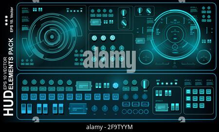 Futuristic green virtual graphic touch user interface Stock Vector