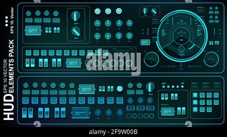 Futuristic green virtual graphic touch user interface Stock Vector