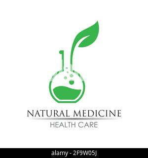 Natural medicine logo images illustration design Stock Vector