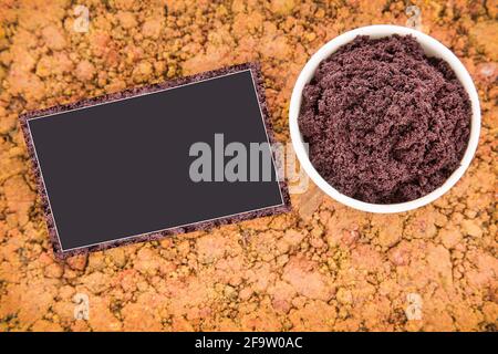 Amazon acai berry powder - Euterpe oleracea Stock Photo
