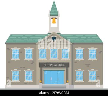 Cute cartoon vector illustration of a school Stock Vector