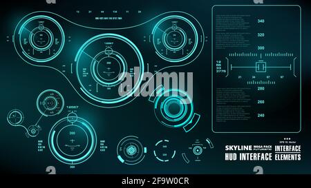 Futuristic green virtual graphic touch user interface Stock Vector