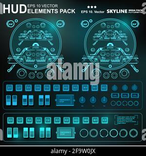 Futuristic green virtual graphic touch user interface Stock Vector