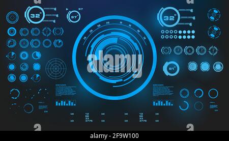 Futuristic blue virtual graphic touch user interface Stock Vector