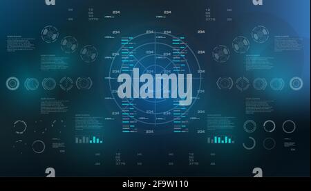 Futuristic blue virtual graphic touch user interface Stock Vector