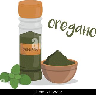 Vector oregano illustration isolated in cartoon style. Herbs and Species Series Stock Vector