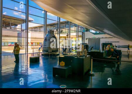 FRIEDRICHSHAFEN, GERMANY, JULY 24, 2016: Interior of the zeppelin museum in friedrichshafen, Germany. Stock Photo